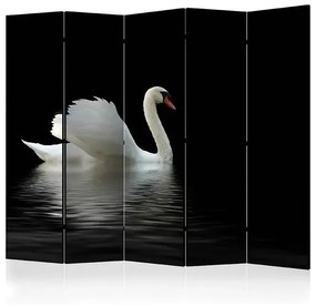 Paraván - swan (black and white) II [Room Dividers] Veľkosť: 225x172, Verzia: Obojstranný