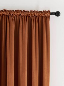 Zamatové zatemňovacie závesy Cesar terakota - 140 x 280 cm (2ks) - riasiaca stuha