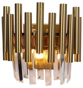 Nástenné svietidlo Madison, 1x krištáľové/zlaté kovové tienidlo