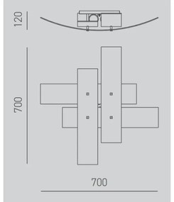 Gea Luce LARA P M arg - Stropné svietidlo LARA 2xE27/70W/230V 70 cm strieborná