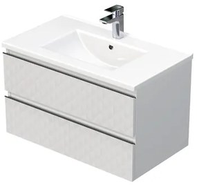 Kúpeľňová skrinka s umývadlom SAT Cube Way 80x47,5x46 cm biela mat CUBE3D802ZBMOD, 1 ks