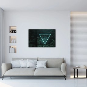 Obraz - Neónový trojuholník v jungli (90x60 cm)