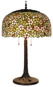 Farebná stolná lampa Tiffany  Flower Garden - Ø 46*72cm E27/max 2x60W