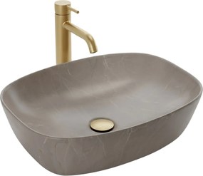 Basaro Gaja, umývadlo na dosku 510×395×140 mm, imitácia kameňa matná, BAS-U1002