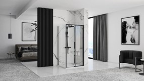 Sprchový kút REA RAPID SLIDE 160/dvere x 90/zástena cm, čierny/transparent - bez vaničky