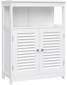 Kúpeľňová skrinka s dvojitými dvierkami, biela