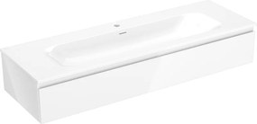 Mexen Orio, kúpeľňová skrinka 140 cm s umývadlom Vela, 1 zásuvka, biela lesklá, 91A10-14023-1-BF00-W23M00