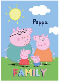 DETSKÁ FLEECOVÁ DEKA PEPPA PIG 100X140 CM VZOROVANÁ