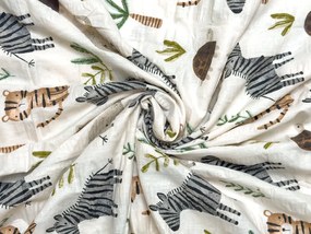 Krepové obliečky do postieľky Renforcé JUNGARI krémové Rozmer obliečky: 45 x 65 cm | 90 x 140 cm