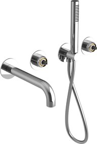 Sapho Sapho, ULTRAMIX telo podomietkovej vaňovej batérie s výtokovou hubicou a ručnou sprchou, 2 výstupy, chróm, UT093-1
