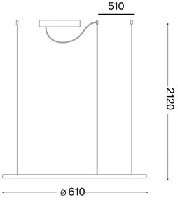 Ideal Lux - LED Luster na lanku HULAHOOP LED/28W/230V 3000K pr. 61 cm CRI 90 biela