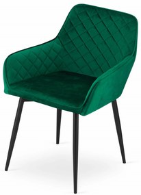 Vintino kreslo NOLA Velvet - smaragdovo zelena farba, nohy čierne - vintino.sk