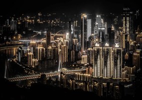 Fototapeta - Mesto v noci (254x184 cm)