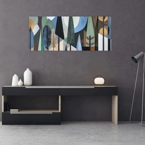Obraz - Prírodná geometrická abstrakcia II. (120x50 cm)