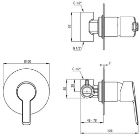 Deante Arnika, 1-výstupová podomietková batéria bez prepínača, zlatá lesklá, DEA-BQA_Z44L