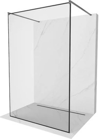 Mexen Kioto, sprchová zástena Walk-In 140 x 200 cm, 8mm číre sklo čierny vzor, grafitový profil, 800-140-002-95-70