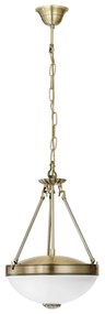 Závesné svietidlo v bielej a zlatej farbe so skleneným tienidlom ø 31 cm SAVOY – EGLO