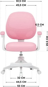 Detská otočná stolička Mark Adler Junior 3.1 Pink