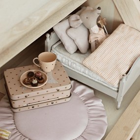 Mini podložka s volánom púdrovo ružová