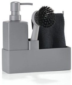 Sivý plastový/silikónový stojan na umývacie prostriedky Singles – Zone