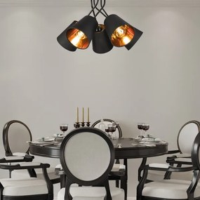 Luster na tyči IRMA 5xE27/60W/230V čierna