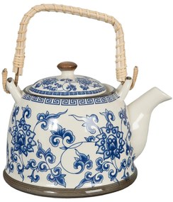 Kanvička so sitkom modré kvety - Ø 14*14 cm / 0,7L