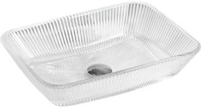 Mexen Tiva, sklenené umývadlo na dosku 46 × 33 cm, číra, 24184600