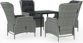 vidaXL 5-dielna sada záhradného nábytku, svetlosivá