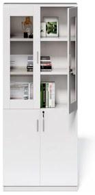 Vysoká kancelárska skriňa Houseland Prime Neo 02 80 cm biela