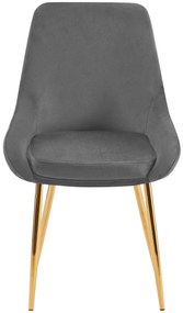Sada 2 ks jedálenskej stoličky Elmira zamat - tmavosivá