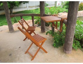 Súprava 2 stoličiek a závesného stolíka z eukalyptového dreva Garden Pleasure Balcony Berkeley