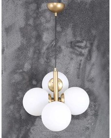 Biele/v zlatej farbe závesné svietidlo so skleneným tienidlom ø 15 cm Forte – Squid Lighting