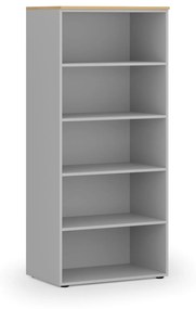 Kancelársky regál PRIMO GRAY, 1781 x 800 x 500 mm, sivá/buk