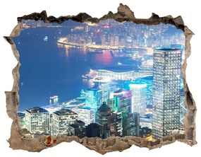 Samolepící díra na stěnu Hong kong v noci nd-k-97604985