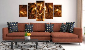 Artgeist Obraz - Golden Tiger Veľkosť: 200x100, Verzia: Na talianskom plátne
