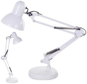 Stolná kancelárska lampa - nastaviteľná 40W | biela