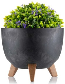 Kvetináč Rosa Linea 29x18 cm čierny betón