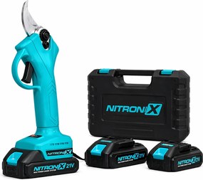Akumulátorové záhradné nožnice NITRONIX 4786 + 2× batéria + kufrík