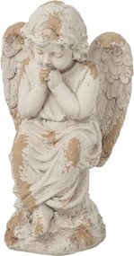 Béžová antik dekorácia socha Angel Antiqou French - 32*23*56 cm
