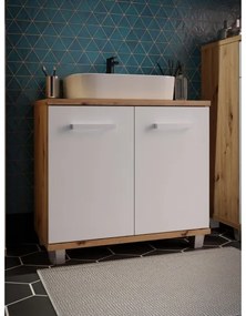 Kúpeľňová skrinka VENOM biela/dub artisan