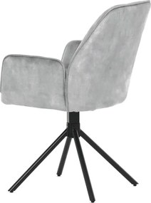 Jedálenská stolička zamatová, sivá HC-511 SIL4