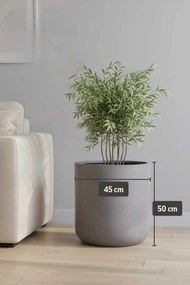 Kvetináč CHICO, sklolaminát, priemer 45 cm, beton design sivý