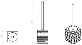 Gedy, QUADROTTO WC kefa na postavenie, tortora, QU3366