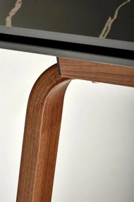 Rozkladací jedálenský stôl 140-200 cm Leta (mramor čierny + orech) (pre 6 8 osôb). Vlastná spoľahlivá doprava až k Vám domov. 1049564