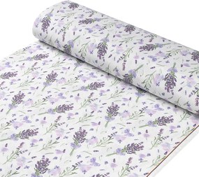 Biante Dekoračný okrúhly obrus PML-085 Vetvičky levandúľ na bielom Ø 120 cm