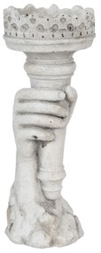 Šedý betónový svietnik ruka sa svietnikom - 13 * 11 * 33 cm