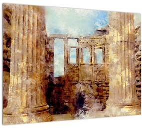 Sklenený obraz - Érechthéion, Atény, Grécko (70x50 cm)