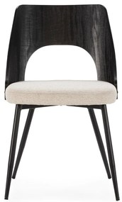 Čierne/krémovobiele čalúnené jedálenské stoličky v súprave 2 ks Gilda – MOME