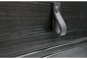 Čierny nočný stolík so zásuvkou a dvierkami WOOOD Zola