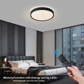 Brilagi - LED stmievateľné stropné svietidlo CORVO LED/54W/230V 3000-6000K čierne, priemer 40 cm + diaľkové ovládanie
